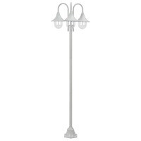 Garden Post Light E27 220 cm Aluminium 3-Lantern