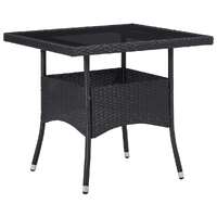 Outdoor Dining Table Poly Rattan and Glass