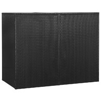 Double Wheelie Bin Shed Poly Rattan