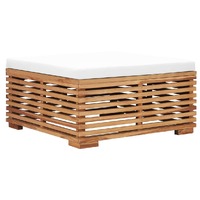Garden Footrest with Cushion Solid Teak Wood