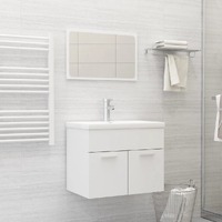 2 Piece Bathroom Furniture Set Engineered Wood