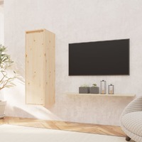 Wall Cabinet 30x30x100 cm Solid Wood Pine