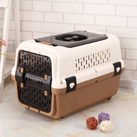 Medium Dog Cat Crate Pet Rabbit Carrier Travel Cage With Tray & Window