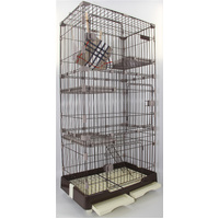 179 cm Pet 4 Level Cat Cage House With Litter Tray & Wheel 82x57x179 CM