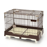 Large Pet Dog Cage Cat Rabbit  Crate Kennel With Potty Pad And Wheel