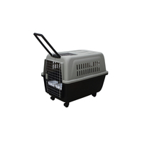 Large Plastic Kennels Pet Carrier Dog Cat Cage Crate With Handle and Wheel