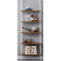 Industrial Ladder Shelf Wood Wall-Mounted Bookcase Storage Rack Shelves Display.