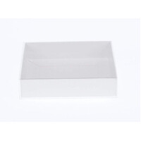 10 Pack of White Card Box - Clear Slide On Lid - Large Beauty Product Gift Giving Hamper Tray Merch Fashion Cake Sweets Xmas