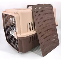Large Airline Dog Cat Crate Pet Carrier Cage With Tray And Bowl