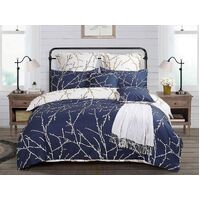 Tree Reversible Blue Duvet Doona Quilt Cover Set