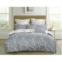 Tree Reversible Grey Duvet Doona Quilt Cover Set