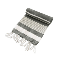 Cotton Rich Large Turkish Beach Towel with Tassels 80cm 155cm