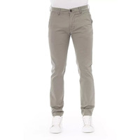 Chino Trousers with Front Zipper and Button Closure Men