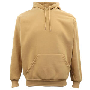 Adult Unisex Men's Basic Plain Hoodie Pullover Sweater Sweatshirt Jumper XS-8XL, Tan