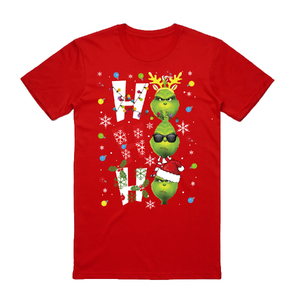 100% Cotton Christmas T-shirt Adult Unisex Tee Tops Funny Santa Party Custume, Shrek (Red)