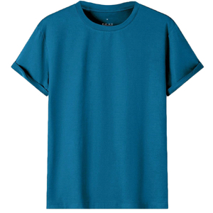 Adult 100% Cotton T-Shirt Unisex Men's Basic Plain Blank Crew Tee Tops Shirts, Aqua