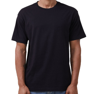 Adult 100% Cotton T-Shirt Unisex Men's Basic Plain Blank Crew Tee Tops Shirts, Black