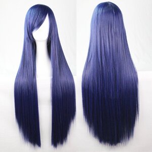 New 80cm Straight Sleek Long Full Hair Wigs w Side Bangs Cosplay Costume Womens