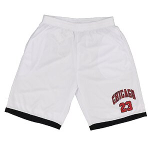 Men's Basketball Sports Shorts Gym Jogging Swim Board Boxing Sweat Casual Pants, White - Chicago 23