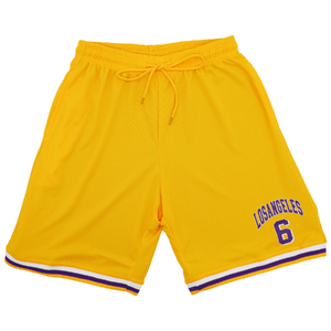 Men's Basketball Sports Shorts Gym Jogging Swim Board Boxing Sweat Casual Pants, Yellow - Los Angeles 6