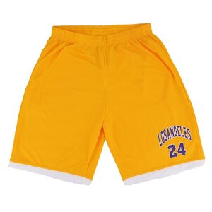 Men's Basketball Sports Shorts Gym Jogging Swim Board Boxing Sweat Casual Pants, Yellow - Los Angeles 24