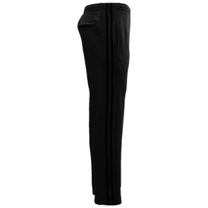 Men's Fleece Casual Sports Track Pants w Zip Pocket Striped Sweat Trousers S-6XL, Charcoal w Black Stripes