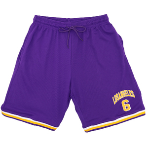 Men's Basketball Sports Shorts Gym Jogging Swim Board Boxing Sweat Casual Pants, Purple - Los Angeles 6