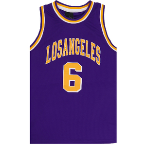 Kid's Basketball Jersey Tank Boys Sports T Shirt Tee Singlet Tops Los Angeles, Purple - Los Angeles 6