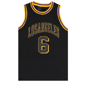 Kid's Basketball Jersey Tank Boys Sports T Shirt Tee Singlet Tops Los Angeles, Black - Los Angeles 6
