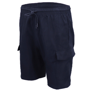 Men's Cargo Shorts 4 Pockets Cascual Work Trousers Active Pants Elastic Waist, Navy