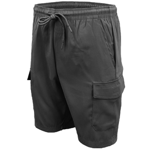 Men's Cargo Shorts 4 Pockets Cascual Work Trousers Active Pants Elastic Waist, Charcoal