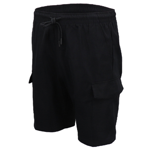 Men's Cargo Shorts 4 Pockets Cascual Work Trousers Active Pants Elastic Waist, Black