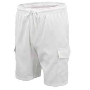 Men's Cargo Shorts 4 Pockets Cascual Work Trousers Active Pants Elastic Waist, White