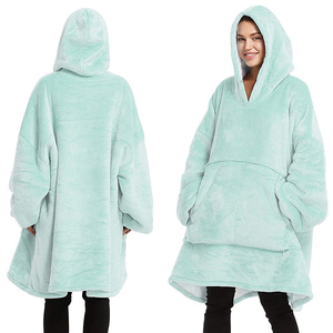 Oversized Soft Pullover Plain Hoodie Warm Fleece Blanket Plush Winter Sweatshirt, Adult