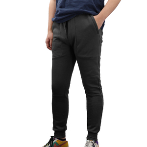 Men's Fleece Slim Trackpant Sport Joggers w Zipped Pockets Gym Casucal Trousers, Black
