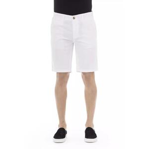 Solid Color Bermuda Shorts with Zipper and Button Closure
