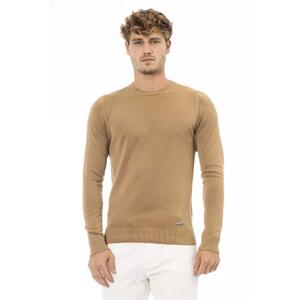 Fine Ribbed Knit Crew Neck Sweater with Long Sleeves