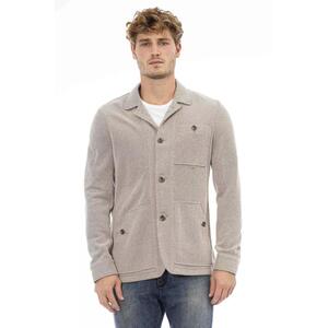 Button Closure Fabric Jacket with Front Pockets