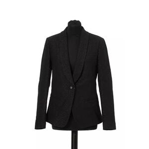 Lurex Detailed Fabric Jacket with Slim Cut and One Button Closure