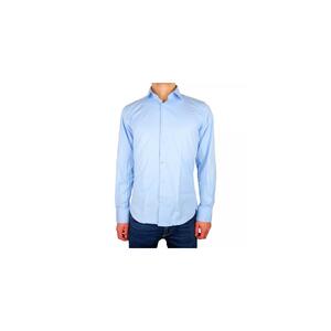 Milano Solid Color Shirt in Light Blue - Soft Satin Fabric - 100% Cotton