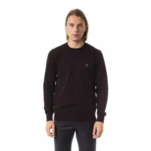 Embroidered Crew Neck Sweater in Extrafine Wool Merinos Fabric