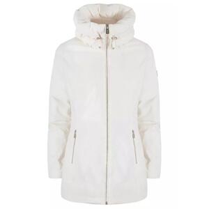 Technical Fabric Down Jacket with High Collar and Zip Closure
