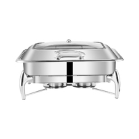 Stainless Steel Rectangular Chafing Dish Tray Buffet Cater Food Warmer Chafer with Top Lid