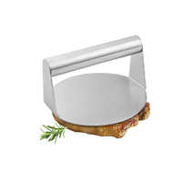 Stainless Steel Burger Press Heavy-Duty Round Bacon Grill Smasher Flat Bottom Patty Maker