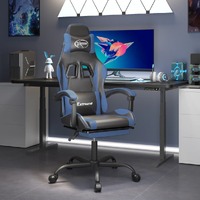 Gaming Chair with Footrest and Faux Leather