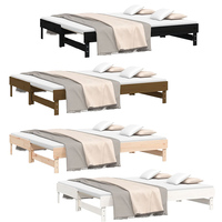 Pull-out Day Bed 2x(92x187) cm Solid Pine Wood