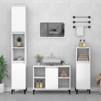 4 Piece Bathroom Furniture Set Engineered Wood