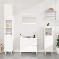 3 Piece Bathroom Cabinet Set Engineered Wood
