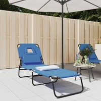 Folding Sun Lounger Oxford Fabric and Powder-coated Steel