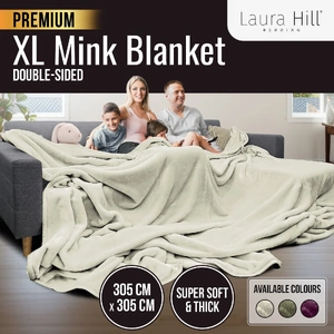 Laura Hill XL Double-Sided Oversized Faux Mink Blanket